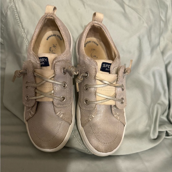 Sperry Velcro shoes - silver sparkle Toddler girls size 11 - Picture 3 of 8